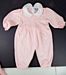 FRIEDKNIT CREATIONS Girl's Pink Rompoer Knit Zip Size 12M Carriage Boutique - Picture 1 of 8