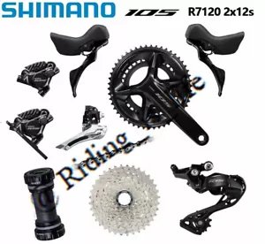 New Shimano 105 R7100/R7120 2x12 24-Speed Full Road Groupset Hydraulic Brake Set - Picture 1 of 20