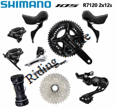 New Shimano 105 R7100/R7120 2x12 24-Speed Full Road Groupset Hydraulic Brake Set - Image 1 of 4