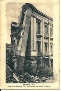 sc 004 1909 Messina - Avanzi del Palazzo De Vita sostenuti dall'Hotel - VG FP - - Imagen 1 de 1