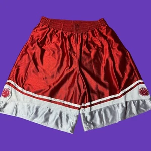 Nike Y2K Basketball Shorts Herren Medium rot sportlich Vintage Swoosh silbernes Etikett - Bild 1 von 6