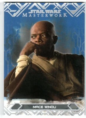 STAR WARS 2017 TOPPS MASTERWORK BLUE PARALLEL BASE 3 MACE WINDU - Image 1 of 2