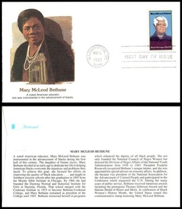 1985 Mary Bethune, Black Women's Heritage educator Sc 2137 FDC Fleetwood cachet - Picture 1 of 1