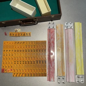 Vintage Bakelit Mahjong Set kommt mit Box Racks Butterscotch - Bild 1 von 15