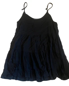 BRANDY MELVILLE Black Jada Tank Dress Mini Backless Cami Tiered O/S - Picture 1 of 3