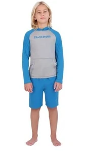 Dakine Boys Swim Set Blue 2-Piece Rashguard Trunks UPF 30+ Quick Dry Stretch - Picture 1 of 8