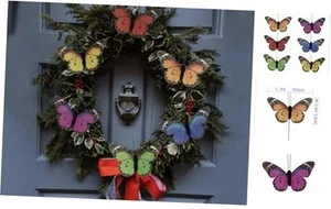 -Feather Butterfly Decorations Set of 12pcs with Wire, Monarch Butterfly in - Picture 1 of 5