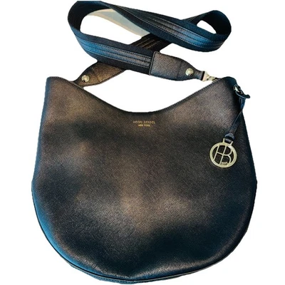 CLASSY Henri Bendel West 57th Hobo Bandolera Bolso de Mano Negro Cuero Epi 14" Foto 1 de 4