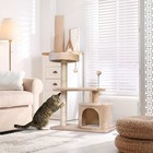 Cat Tree for Indoor Cats with Scratching Post Condo Perch Platforms, Beige
