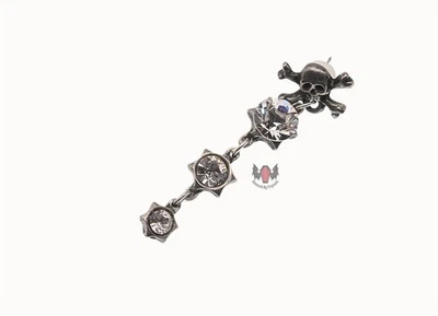 Alchemy Gothic Sparkling Death Single Earring E237 Goth Skull Gift Crystal 2000s Foto 1 de 4