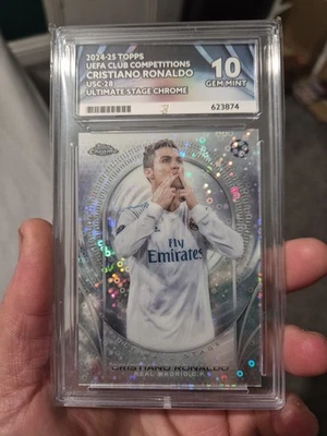 Topps UCC 2024/25 Cristiano Ronaldo CR7 Real Madrid Ultimate Stage Chrome usc-28 - Image 1 of 3