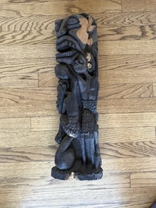 große antike handgeschnitzte afrikanische Holz Makonde Stamm Totem Skulptur Statue - Bild 1 von 5