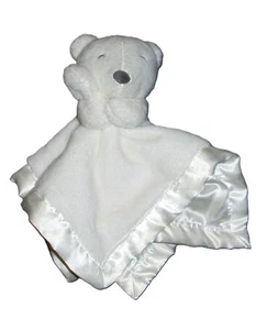 Manta de bebé de felpa Carters blanca con ribete satinado 2018 Lovey - Imagen 1 de 2