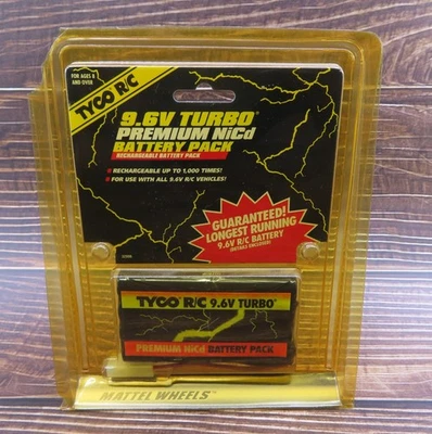 Tyco RC 9.6v TURBO PREMIUM NiCd Rechargeable BATTERY PACK (NIP) Mattel Wheels - Image 1 of 4