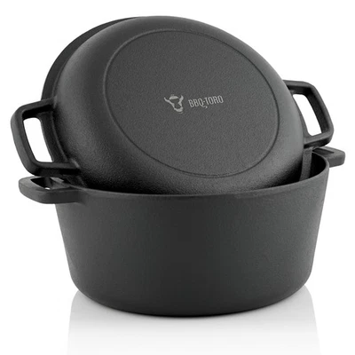 BBQ-Toro Pentola in Ghisa con Coperchio | Pentola in Ghisa 6,8 Litri Kazan | Pentola Fuoco - Immagine 1 di 4