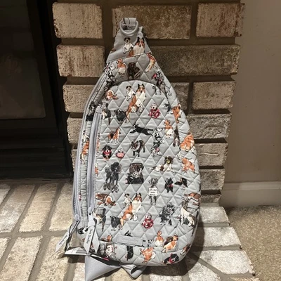 Vera Bradley Dog Show Pattern Essential Sling Backpack-29649-16012 New NWT - Image 1 of 4