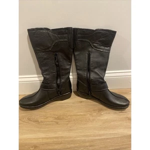 Array Lederstiefel wadenhoch Damengröße 12 B schwarz neu 183065 " - Bild 1 von 17