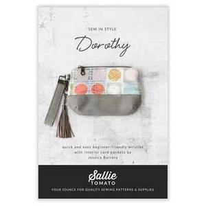 Sallie Tomato DOROTHY Wristlet Beginner Sewing Pattern 9" x 6" x 1" - Picture 1 of 2