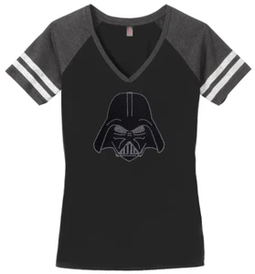 Damen Star Wars Darth Vader T-Shirt Ladies Tee Shirt S-4XL Bling V-Ausschnitt - Bild 1 von 2