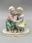 EARLY WILLIAM GOEBEL GERMAN BISCUIT AND GLAZED PORCELAIN FIGURE GROUP 