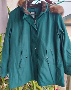 Miss GALLERY All Weather Rain/Wind Coat Women Hoodie Jacket size XL Rich Teal - Picture 1 of 11