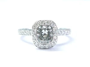 18Kt Radiant & Princess Cut NATURAL Diamond White Gold Engagement Ring 1.39CT - Picture 1 of 7