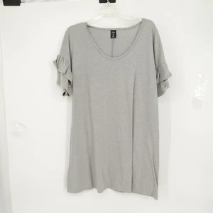 CITY STREETS XXL RUFFLE SLEEVED SHEATH TUNIC LENGTH TSHIRT - Picture 1 of 7