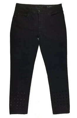 DL1961 Florence Instasculpt Spike 女式铆钉牛仔裤黑色 27 码全新。 — 第 1/4 张图片