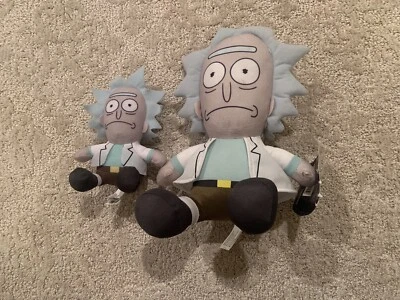Pacote de Pelúcia Rick 10” e 4” Rick and Morty Licença Oficial Brinquedo de Fábrica Novo com Etiqueta - Imagem 1 de 4