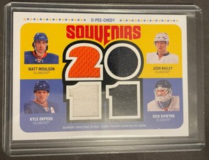 2011-12 O-PEE-CHEE SOUVENIRS QUAD JERSEY MOULSON BAILEY OKPOSO DiPIETRO ISLANDER
