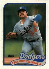 1989 Topps Los Angeles Dodgers Baseball Card #150 Fernando Valenzuela