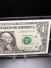 One Dollar Bill With  COOL Fancy Serial Numbers L1056 6733 R, Lot C208