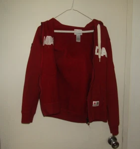 Vintage 2010 CANADA OLYMPIC Hudson Bay Co. Red HOODIE Zipper SWEATER Women's S - Foto 1 di 11