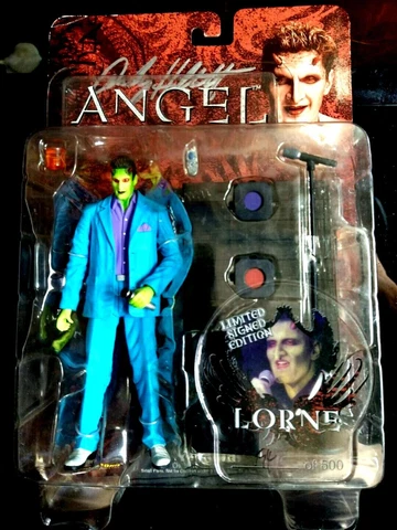 Buffy BTVS Angel The Host Lorne Action Figure Blue Jacket Signed Andy Hallet Cover