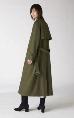 LORO PIANA FAM4415 Abrigo Brunner Lana Fina Lluvia Verde Chaqueta Trench- Nuevo con Etiquetas Foto 1 de 4