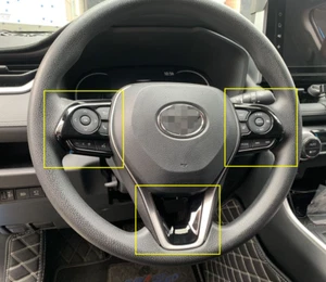 Steering Wheel Black Garnish Cover Trim for 2019-2023 Toyota RAV4 3PCS ABS - Picture 1 of 3