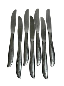 Lote de 7 cuchillos mantequilla atómicos de acero inoxidable Celestial Starburst de colección - Imagen 1 de 3