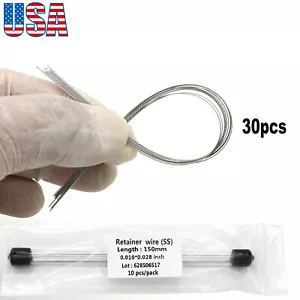 US 30 Stck. Dental Kieferorthopädischer Halter Draht Flachstrang Lingual 0,010 Zoll x 0,028 Zoll - Bild 1 von 15