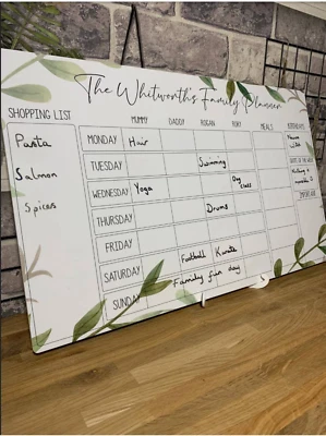 Personalised wipeable perspex Family Planner Weekly Organiser Planner 50 x 30CM - Image 1 of 3