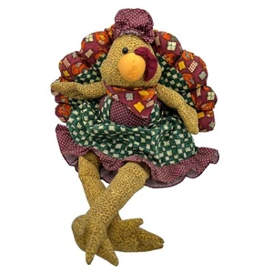Vintage Turkey Hen Stuffed Fabric Large Autumn Fall Thanksgiving Decoration - Bild 1 von 9