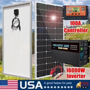 200W Watt 12Volt Solar Panel Kit Power System Off-grid With Inverter for RV Home - Picture 1 of 36