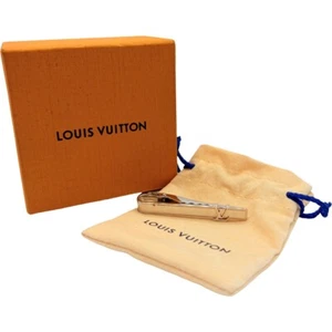 Authentic LOUIS VUITTON Initial Tie Clasp M61981 Silver #36636356 - Picture 1 of 7