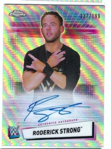 RODERICK STRONG 2021 WWE TOPPS CHROME ON CARD REFRACTOR AUTO /199 - Picture 1 of 1