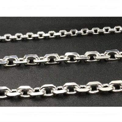 3/6/9mm Mens Chain Silver Stainless Steel Cable Link Necklace 18/20/22/24/26 in - Image 1 of 4