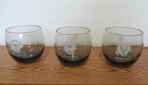 Vintage NFL Smoked Glasses Set of 3 NY Giants St. Louis Cardinals Baltimore Colt - Picture 1 of 8