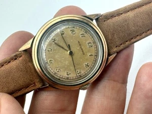 Rara cassa MOVADO anni 40 oro massiccio 14 carati/acciaio quadrante originale fondello a vite FUNZIONANTE - Foto 1 di 13