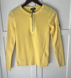 Lauren Ralph Lauren women’s yellow sweater half zip Sz. M - Picture 1 of 9