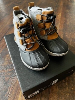 NEW Sorel Youth Out 'N About Classic Boots Size 3, Camel/Black - Image 1 of 3