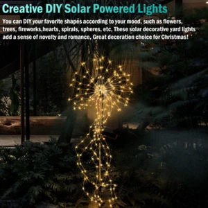200 LED Solar Starburst Lights Garden Outdoor Waterproof Lawn Decor Christmas - Picture 1 of 16