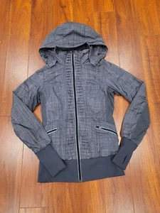 Lululemon Women’s Full Zip Hooded Jacket Vented Plaid Size 4 - Picture 1 of 9